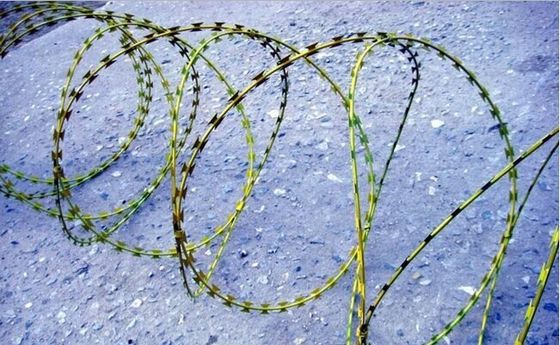 Welded razor barbed Galvanized Iron Wire PVC coated Protecting fence